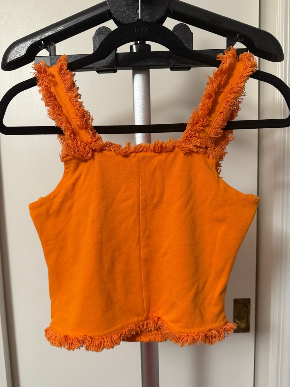Habitual Orange Frayed Tank Top